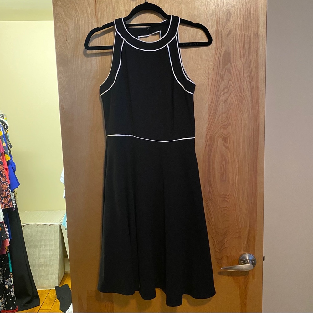 Black with white trim semi formal dress